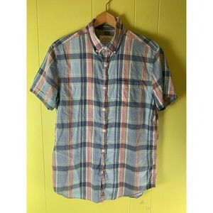 St Johns Bay Button Up Shirt Adult Size M Multicolor Short Sleeve Casual Mens